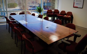 Conference Room Table Mahogany Inlay Company Logo